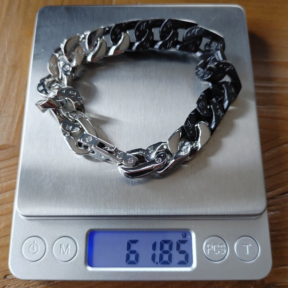 Louis Vuitton Black & Silver Cuban bracelet (New) - Picture 10 of 10